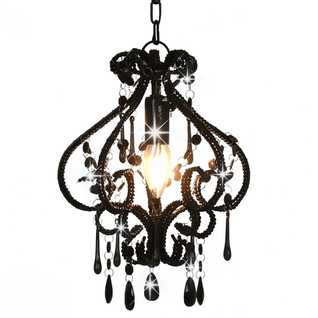 Plafoniera rotonda moderna dal design stravagante 24 x 32 cm che crea un'atmosfera accogliente in metallo nero 02_0046401