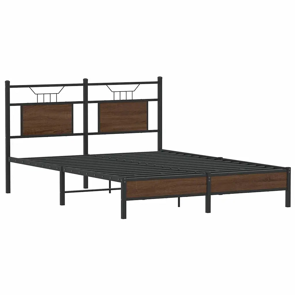 Letto matrimoniale | Letto per adulti | Giroletto senza Materasso Rovere Marrone 137x190 cm Truciolato