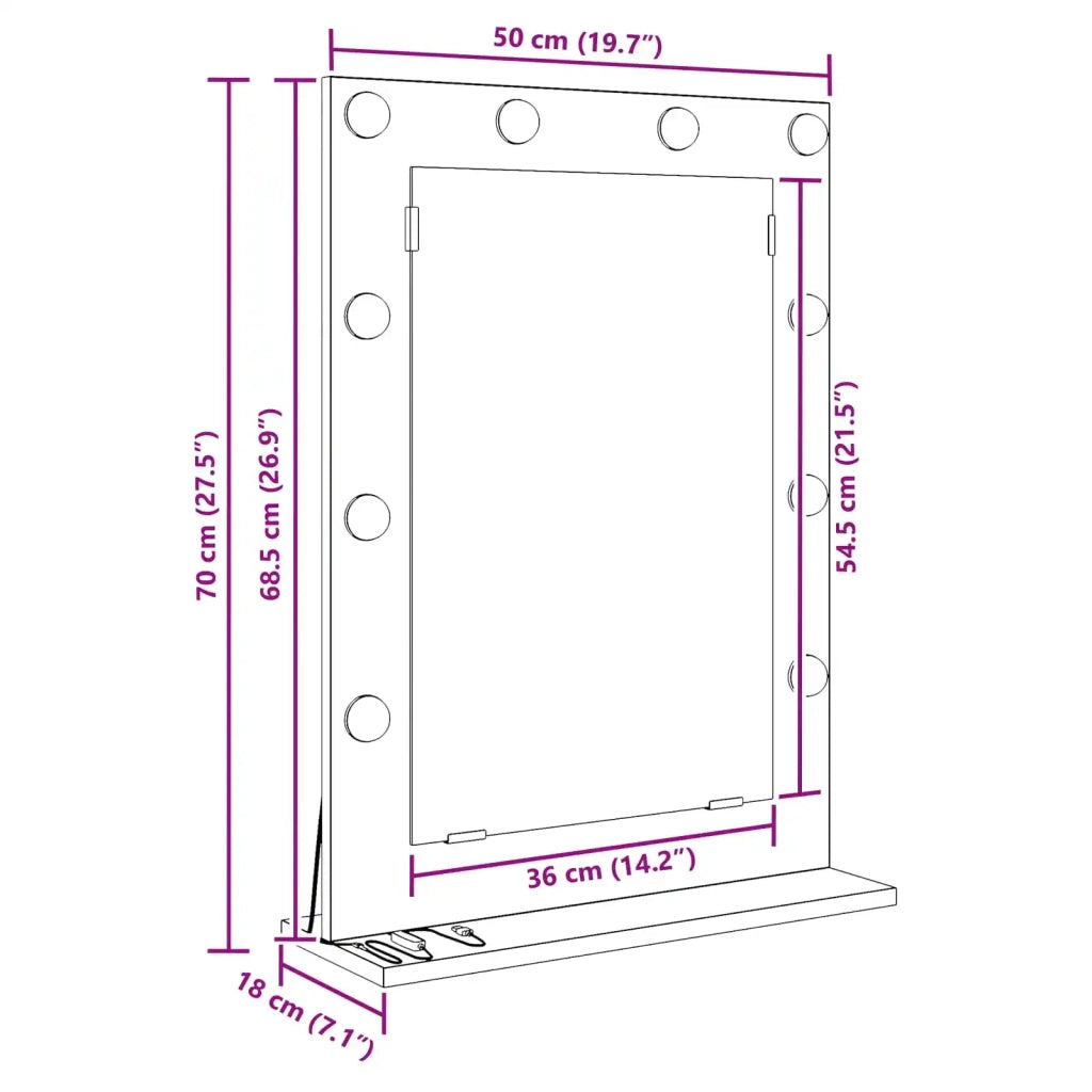 Specchio da Vanit¨¤-Specchio da Trucco Legno vecchio 70 x 50 x 18 cm