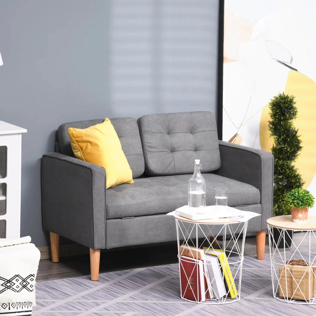 DIVANO 2 posti 117x62x78 cm Grigio in Poliestere