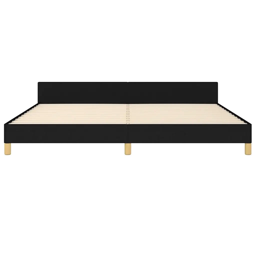 Letto matrimoniale | Letto per adulti | Giroletto senza Materasso Nero 200x200 cm in Tessuto