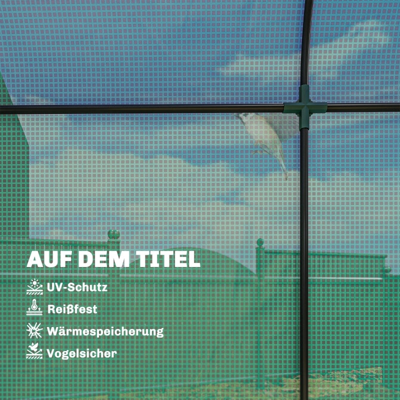 Serra per pomodori, serra a tunnel in polietilene con porta avvolgibile, finestra a rete, tetto ad arco, 170 x 68 x 200 cm, verde