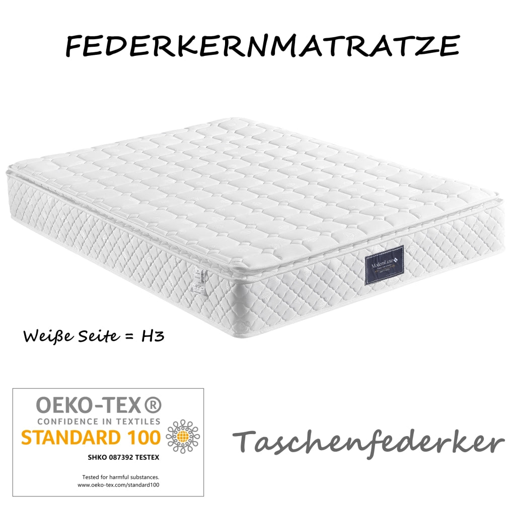 Letto matrimoniale 140x200 con contenitore, USB, luce e materasso