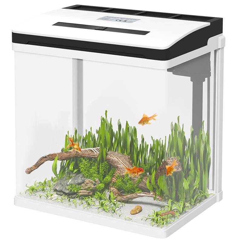 ACQUARIO DA 13L A ILLUMINAZIONE LED CON FORI DI VENTILAZIONE, IN VETRO HD E ABS, 29L X 20P X 30.5A CM