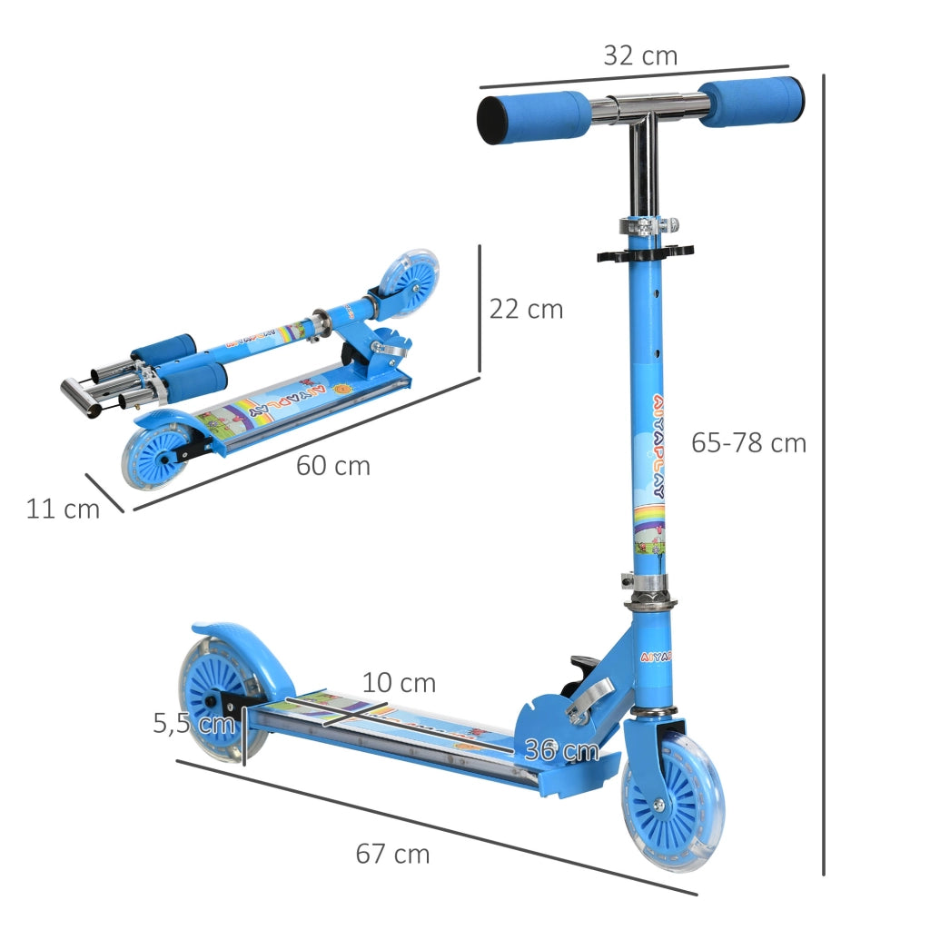 Trottinette per bambini pieghevole con ruote luminose ¨C Minimal ¨C 67x32x78 cm blu