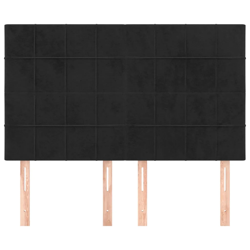 Testiera | Testata Nera 144x5x118/128 cm Velluto