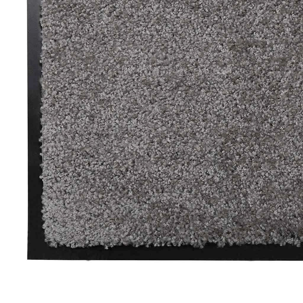 Tappetino da porta rettangolare moderno antiscivolo 60 x 40 x 1.2 cm in tessuto teddy grigio chiaro 02_0059004