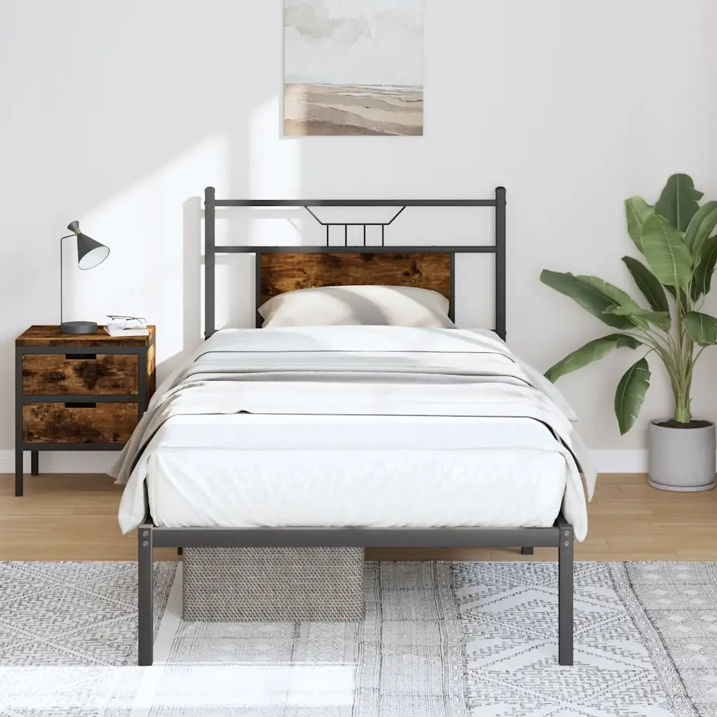 Giroletto senza Materasso-Struttura Letto Rovere Fumo 80x200 cm in Truciolato 774519