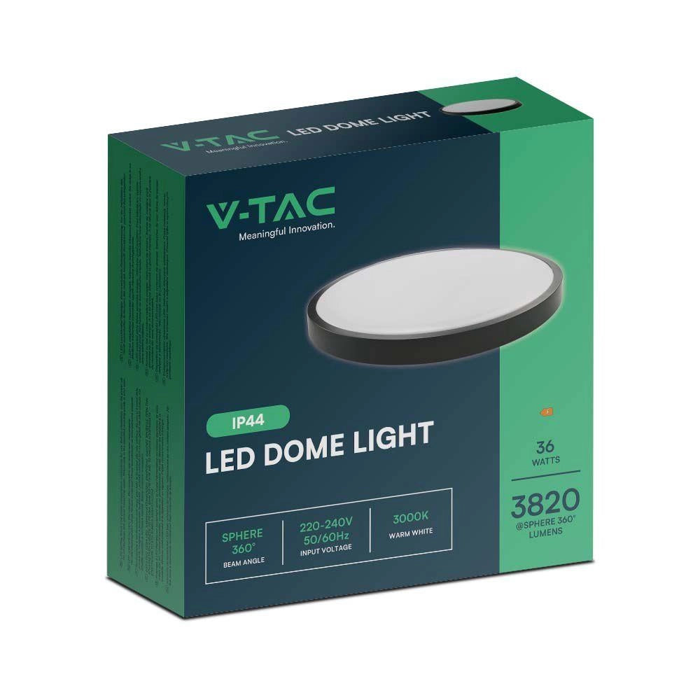 Plafoniera LED V-TAC 36W 35cm nera IP44 4000K 3820lm