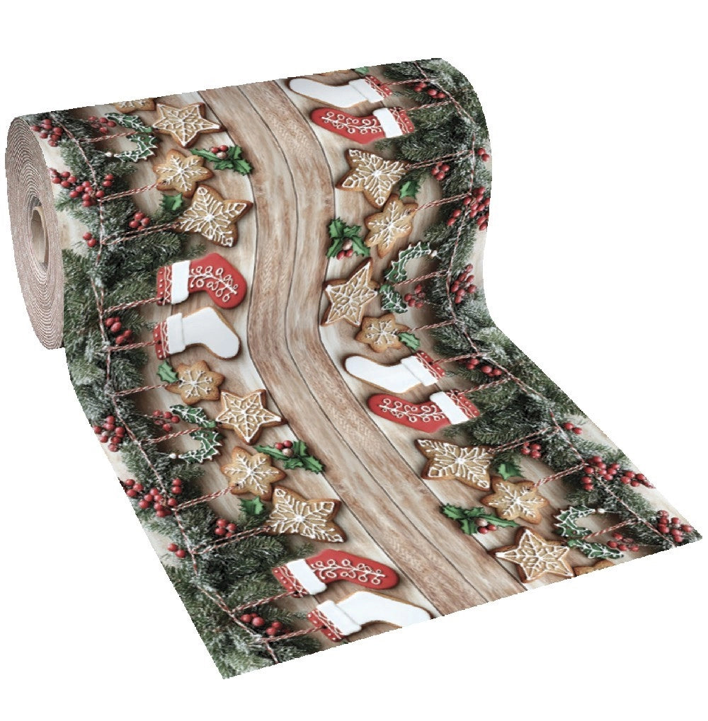 Passatoia Natalizia Tappeto Corsia Ingresso Natale Marciapiede Interno Esterno 100x300 Cm (C)