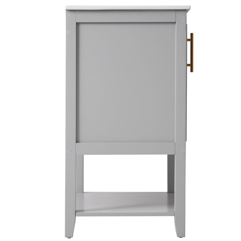 Mobile bagno da terra in MDF grigio con ripiani interni