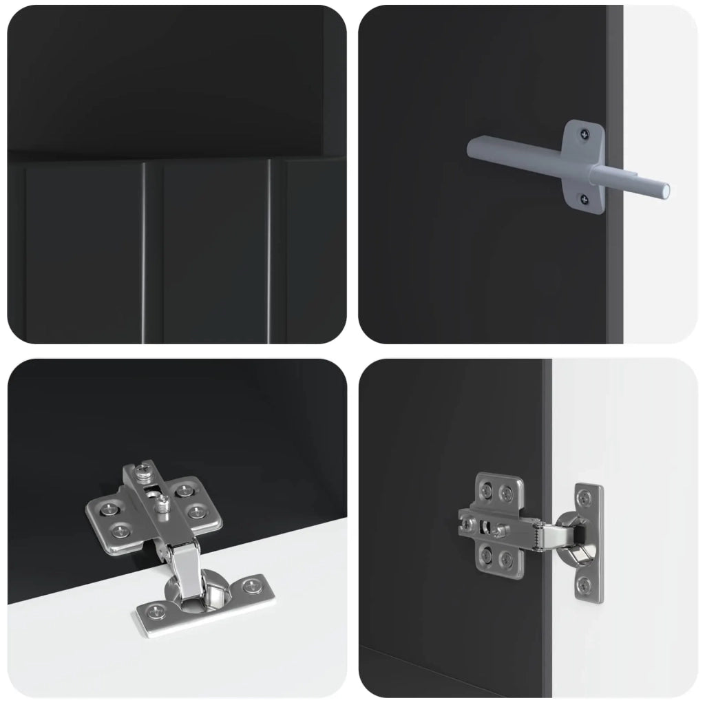 Mobile TV LED a 3 pezzi ZWOLLE Nero Legno ingegnerizzato 3416513