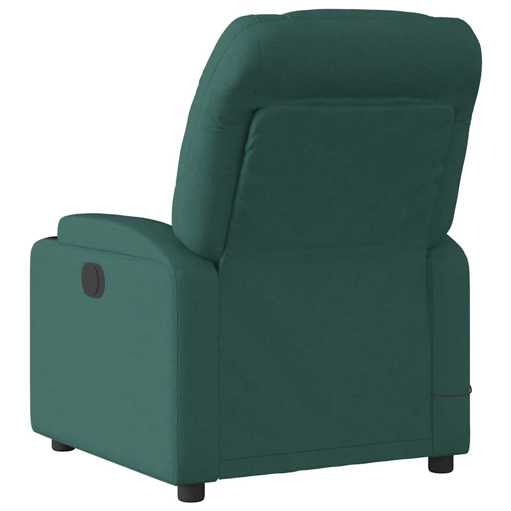 Poltrona Massaggiante Reclinabile Verde Scuro in Tessuto 372459