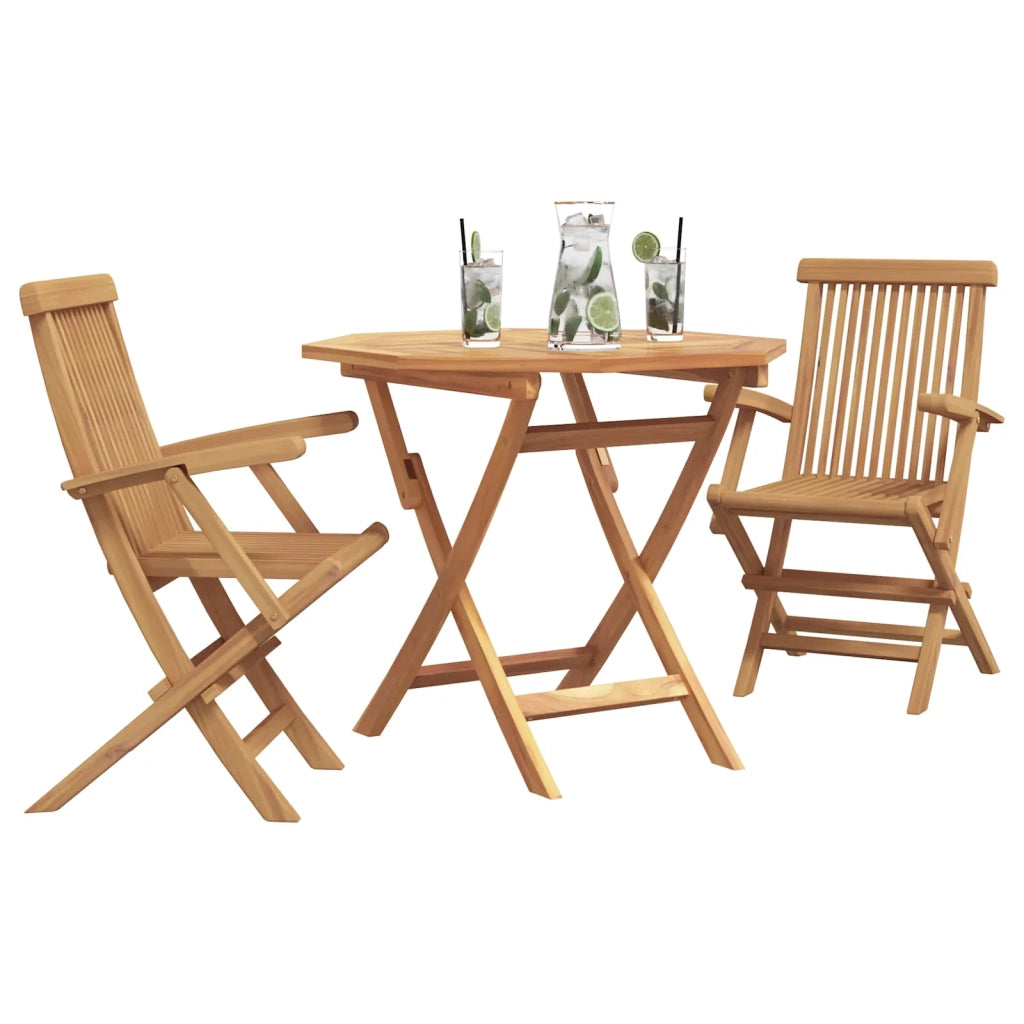 Set da Pranzo per Giardino 3 pcs Marrone