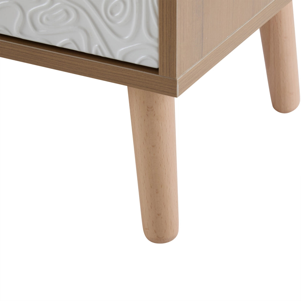 Mobile porta TV vintage bianco e legno 150 cm