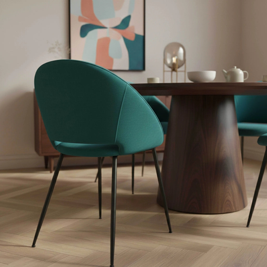 Oviala - Set di 2 sedie in acciaio e velluto blu