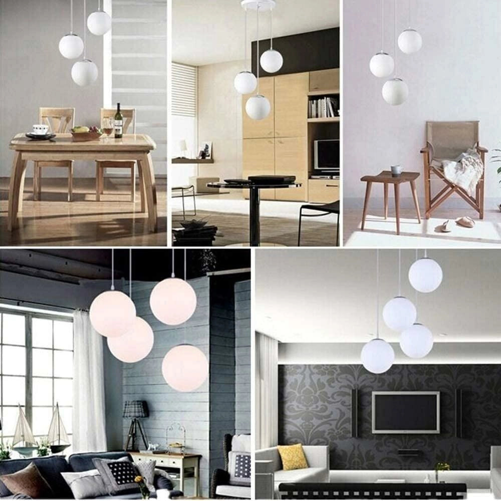 Lampadario Lampada Sospensione Sfera 25 cm Design Moderno Paralume Vetro E27