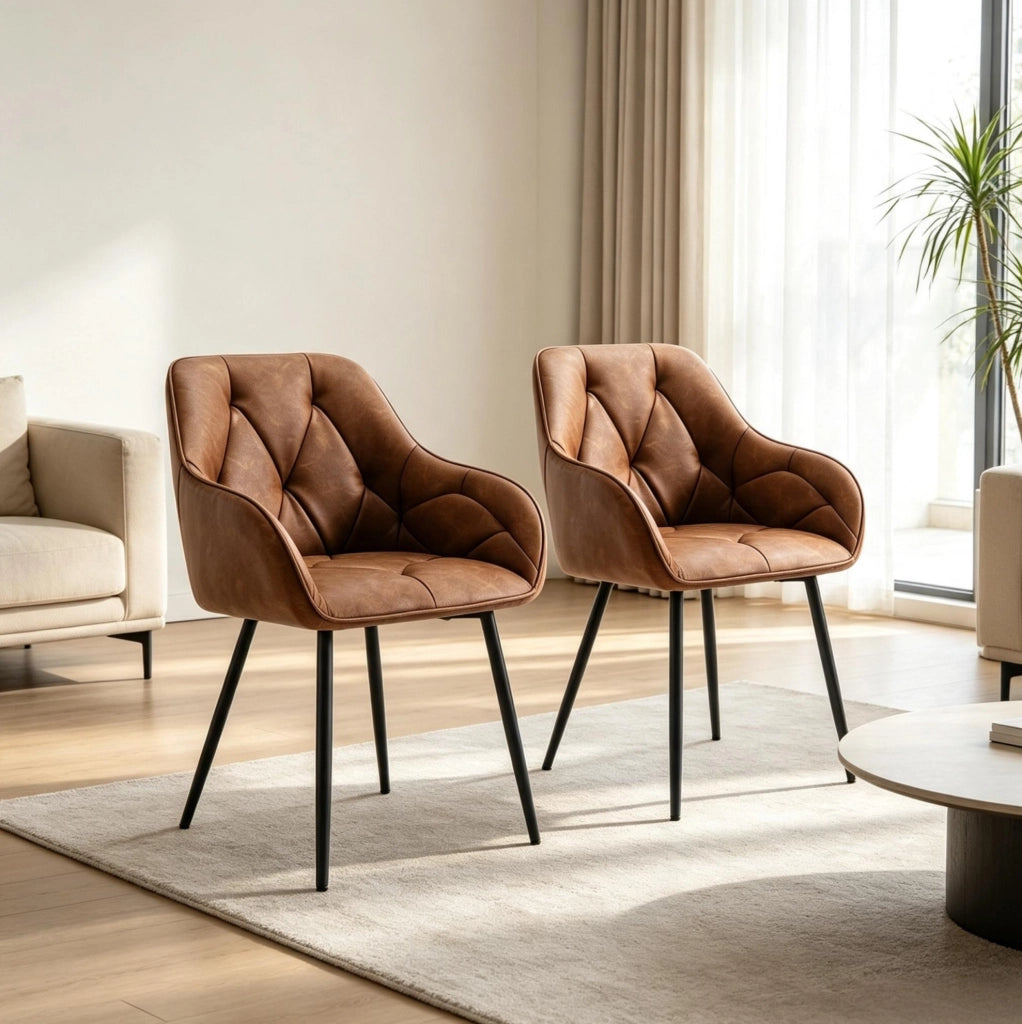 SEDIA CON BRACCIOLI Set da 2 pezzi 45,5x45x83,5 cm Marrone