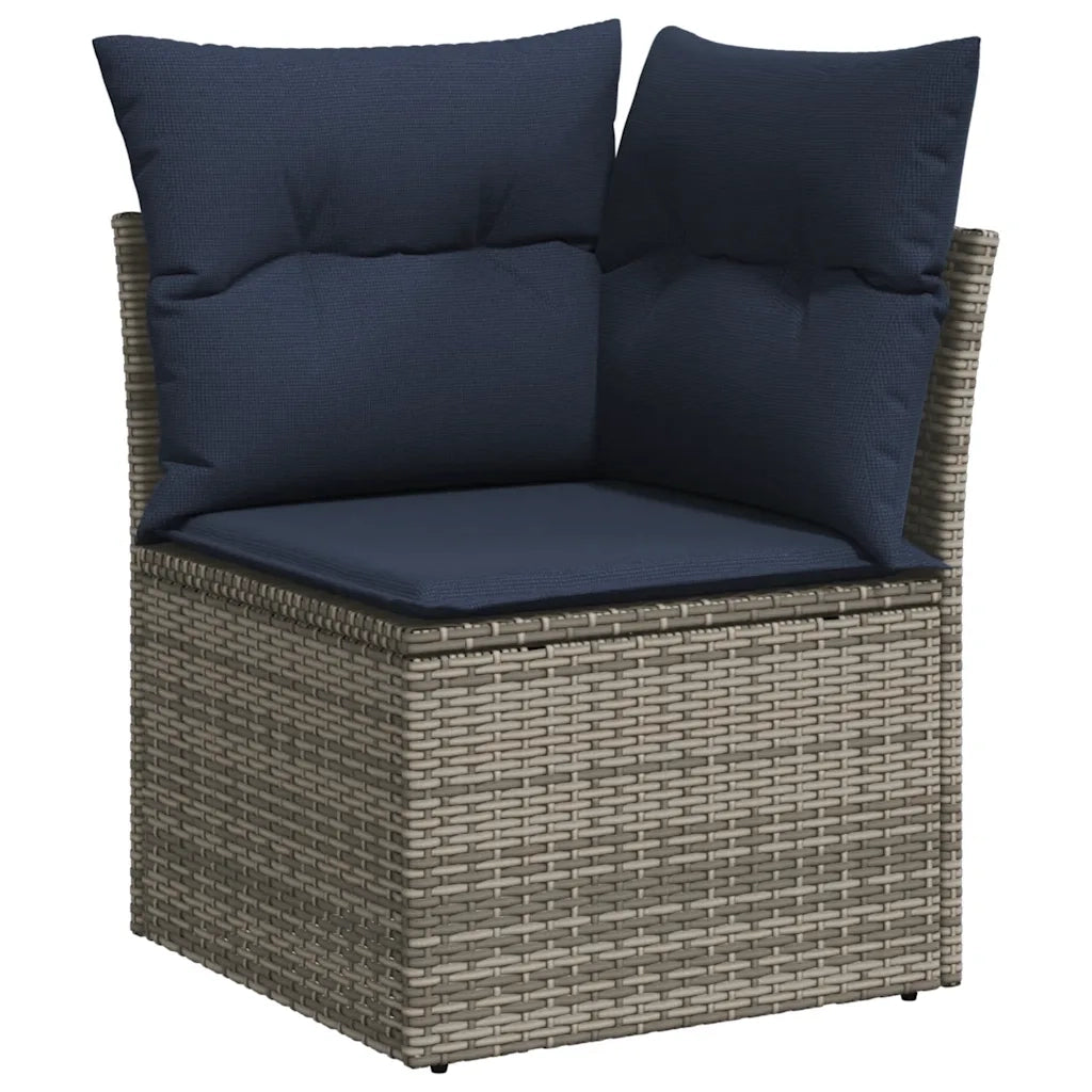 Set Divani da Giardino 7 pz con Cuscini Grigio in Polyrattan 3269201