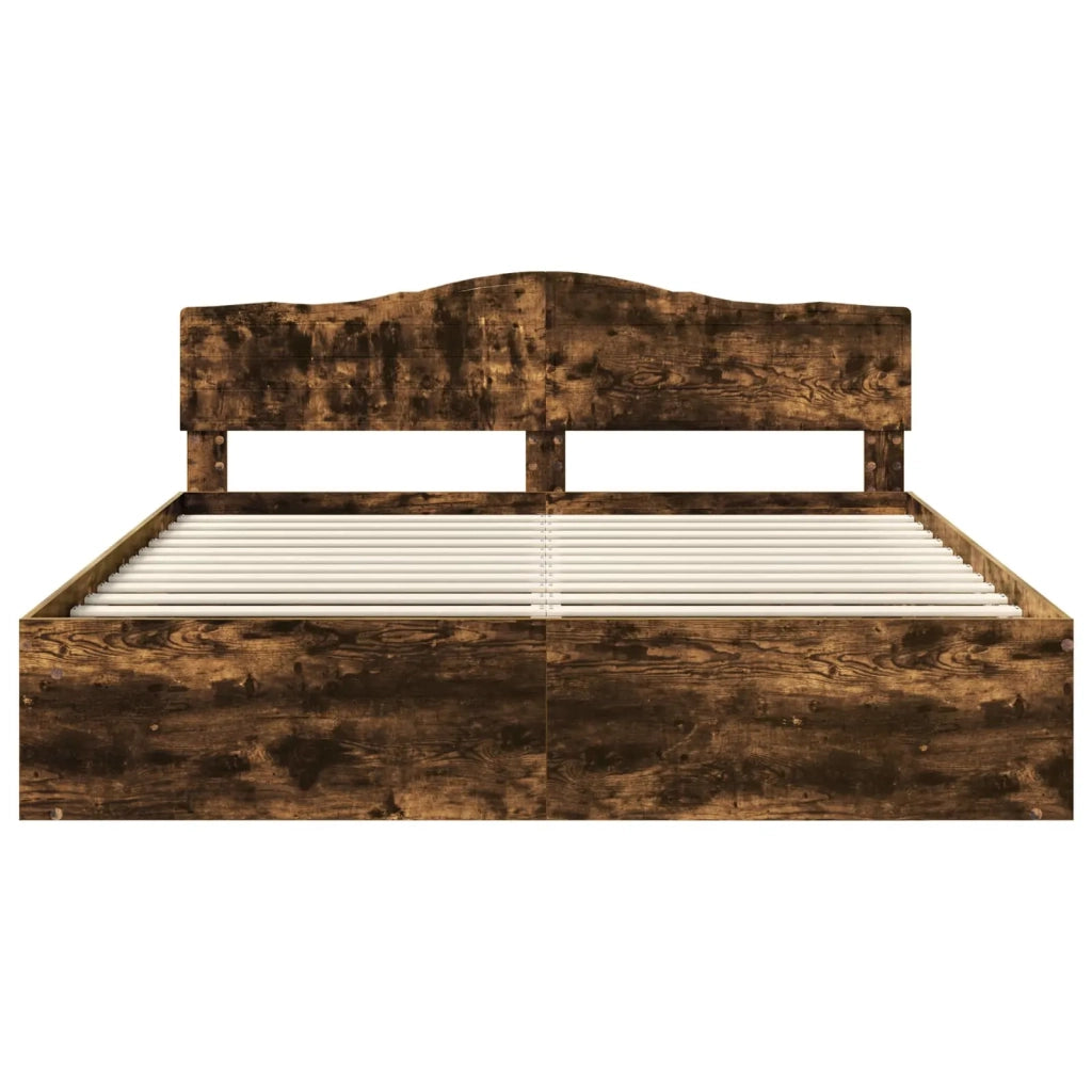 Letto matrimoniale | Letto per adulti | Struttura del letto Rovere fum¨¦ 180 x 200 cm Pino massello