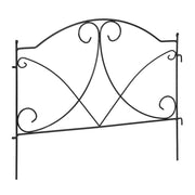 Barriera da giardino decorativa in ferro 6 elementi da piantare delimitazione chiara design antico in metallo nero 13_0012420