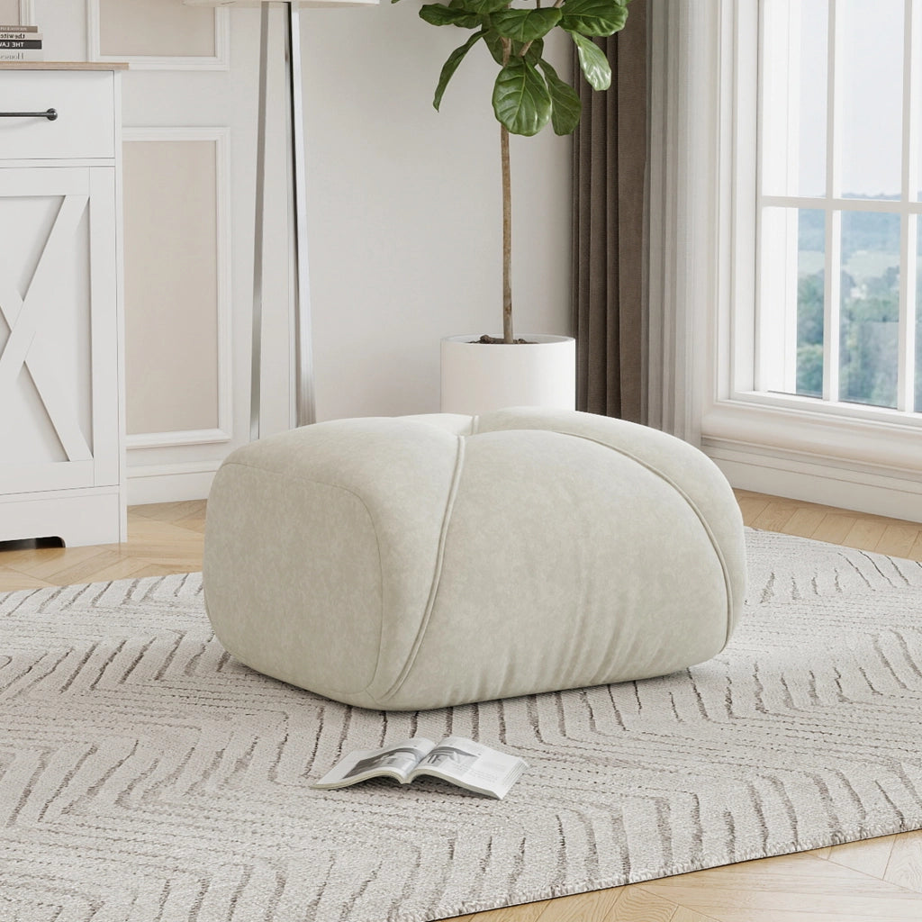 Pouf in ciniglia beige chiaro