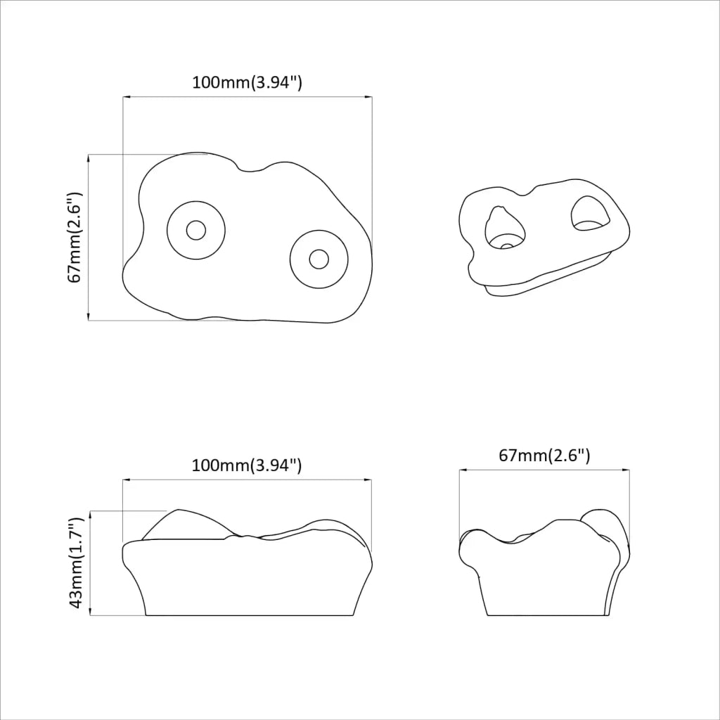 Presina da arrampicata 2 pcs Rosso 100 x 67 x 43 mm PP 865003