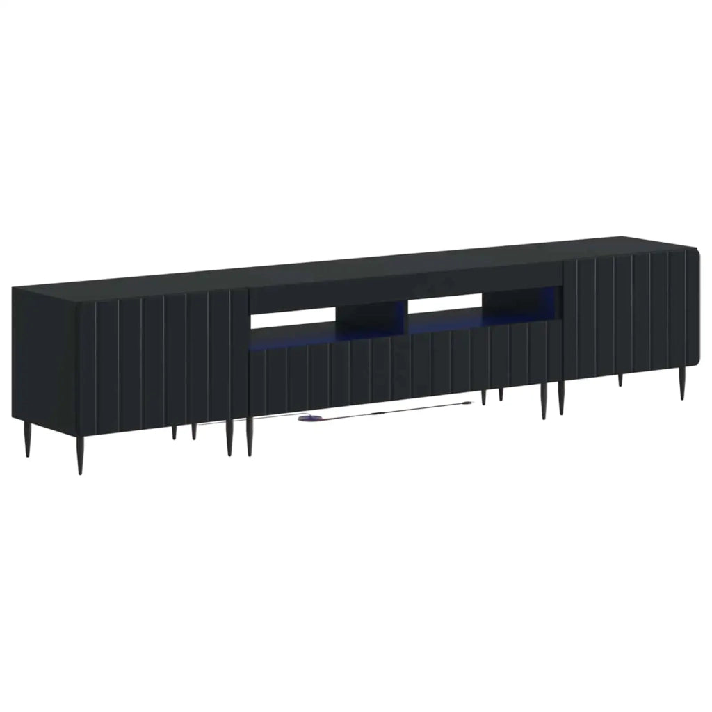 Mobile TV LED a 3 pezzi ZWOLLE Nero Legno ingegnerizzato 3416513