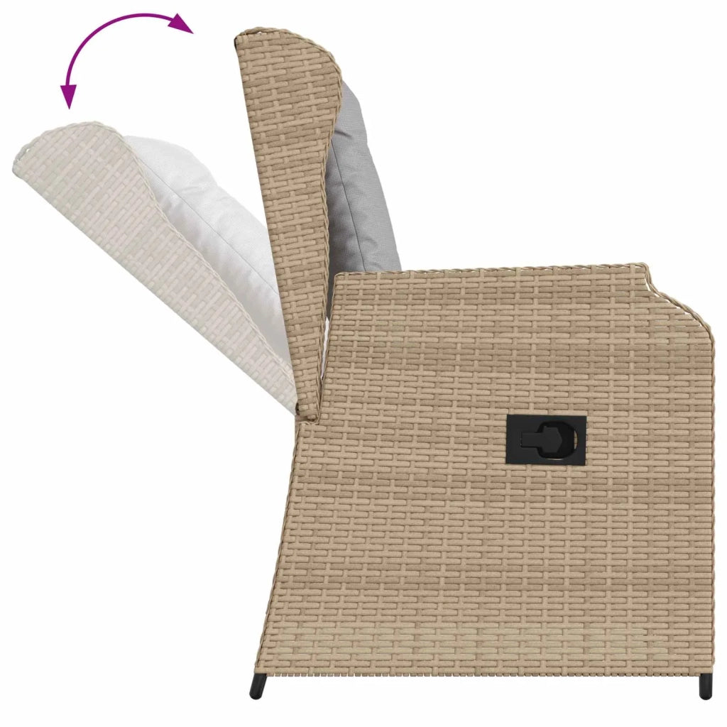Panchina da giardino 2 pz Beige polyrattan 3394488