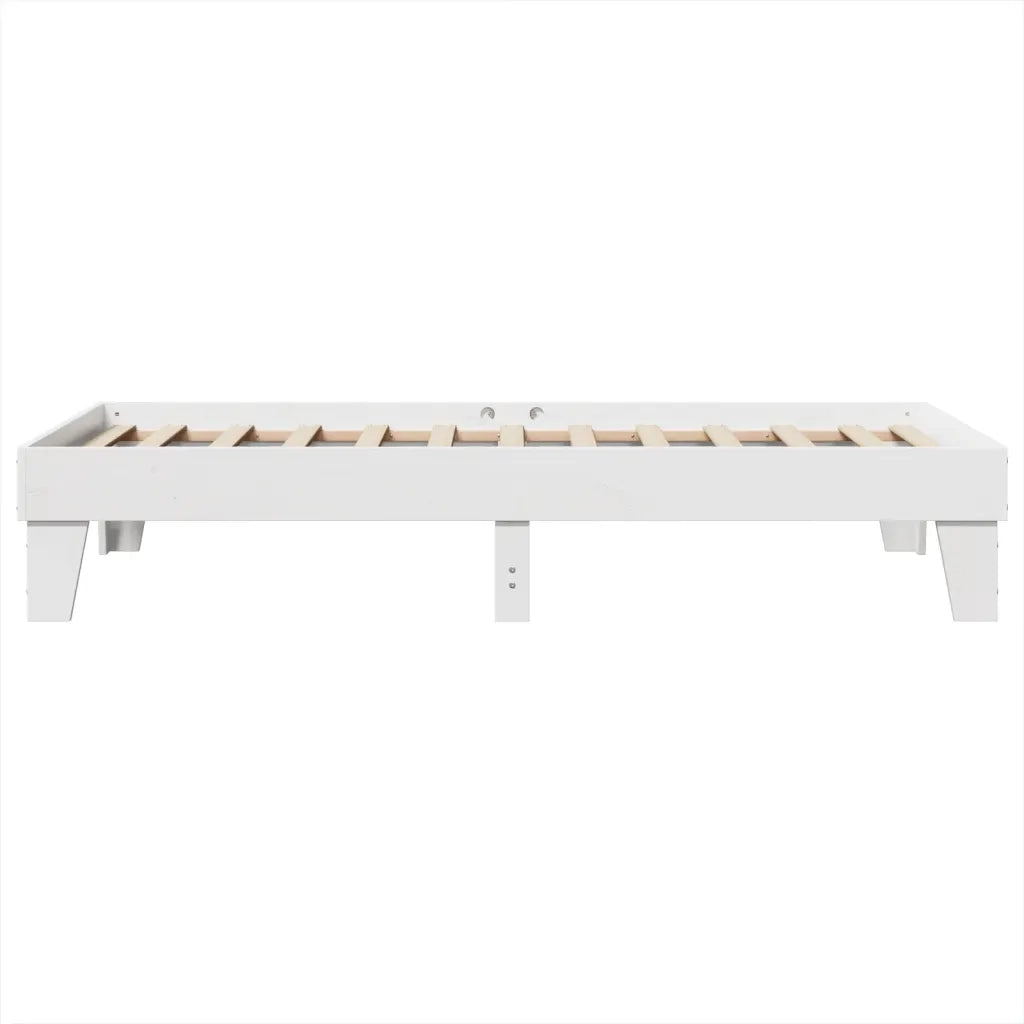 Letto senza Materasso-Struttura Letto Bianco 90x200 cm Legno Massello di Pino 371401