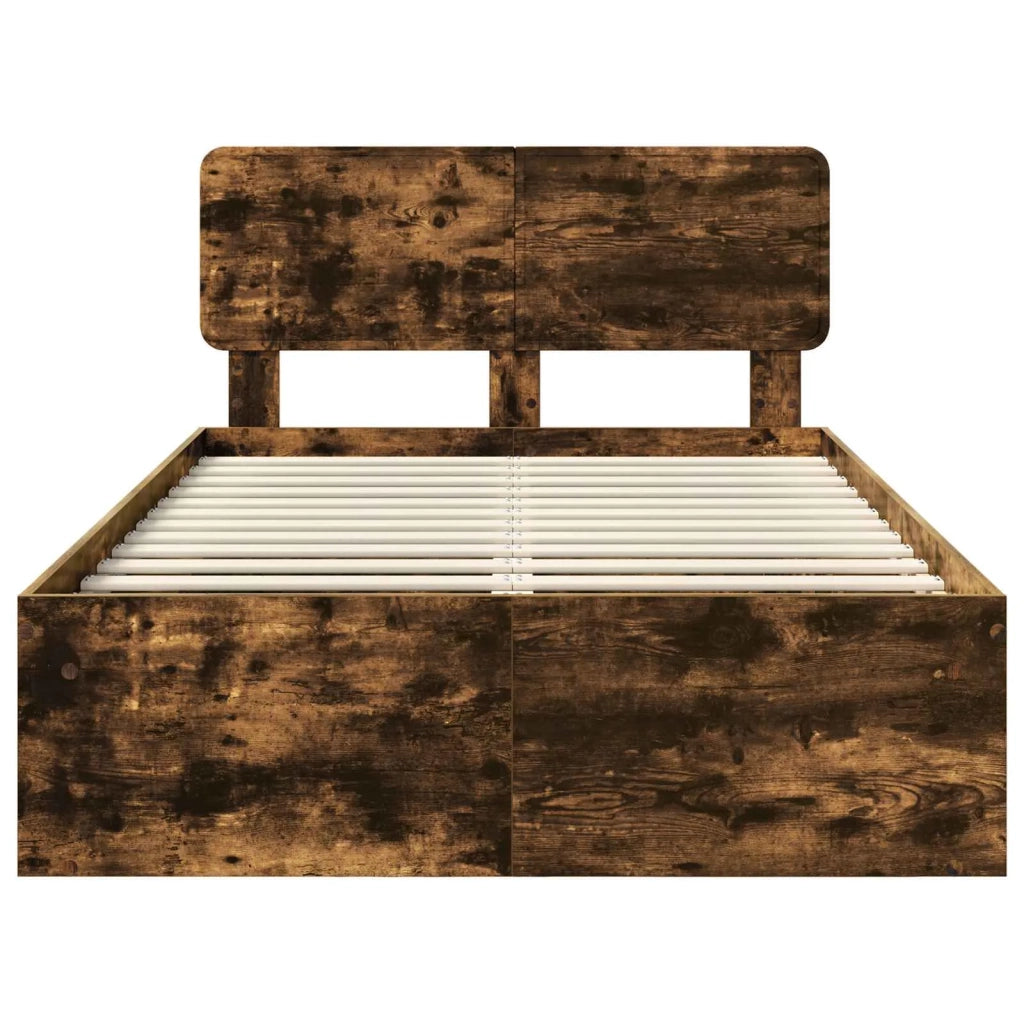 Letto matrimoniale | Letto per adulti | Struttura del letto Rovere fum¨¦ 120 x 190 cm Pino massello