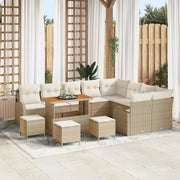 Set Divano da Giardino con cuscino 13 pcs Beige e Crema