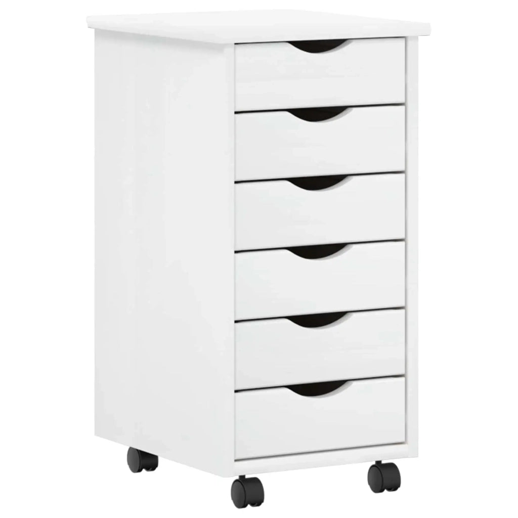 Set scrivania e mobiletto su ruote MOSS 2 pz Bianco 3438786