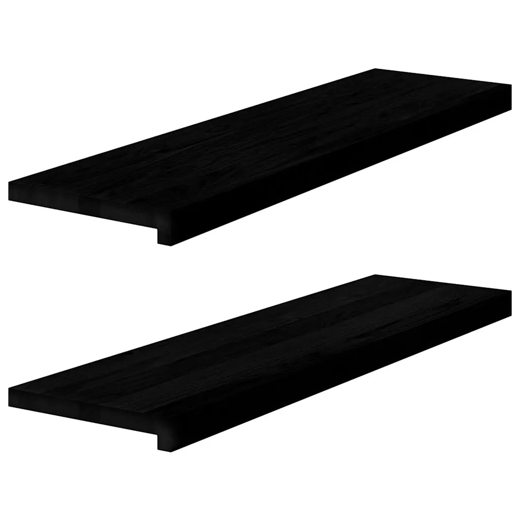 Davanzali 2 pz Marrone-nero 90x30x2 cm Legno Massello Rovere 4009191