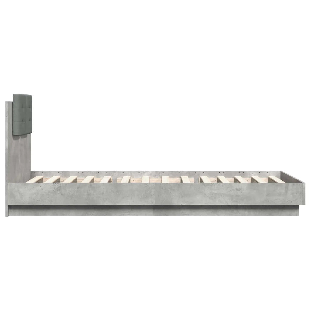 Struttura letto con testata Grigio Cemento Legno ingegnerizzato 3429666