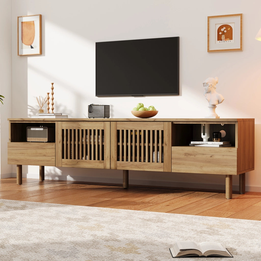 Mobile porta TV 180 cm in MDF con 2 ante a griglia