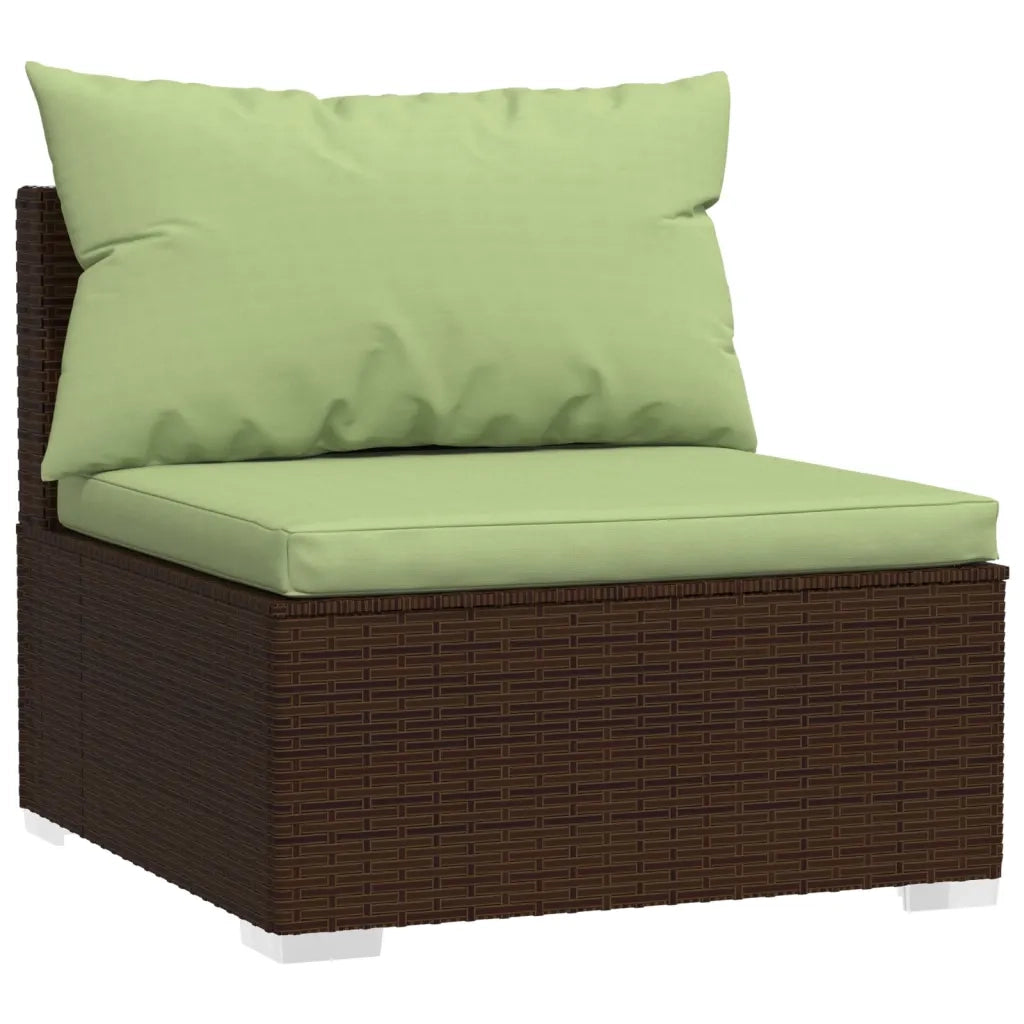 Set Divani da Giardino 8 pz con Cuscini in Polyrattan Marrone 3101964