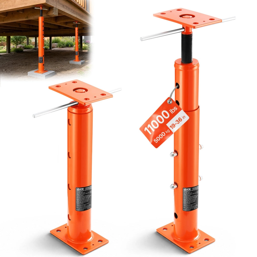 Martinetto da Pavimento Regolabile in Acciaio 48,26-91,44cm Palo di Supporto Telescopico per Livellamento Seminterrato Portata 8164,66kg