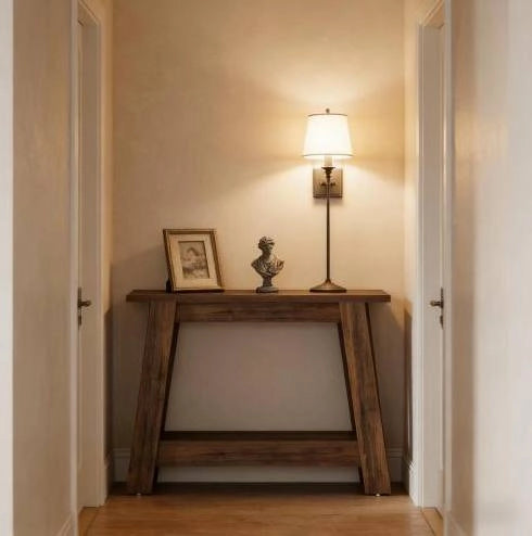 TAVOLO CONSOLLE 105x30x80 cm Marrone rustico in MDF