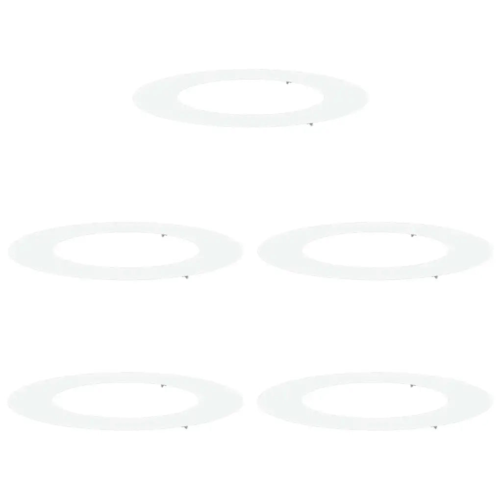 Set di 5 anelli per alberi piatti moderni da giardino 80 x 80 cm protezione durevole in acciaio bianco 02_0052316
