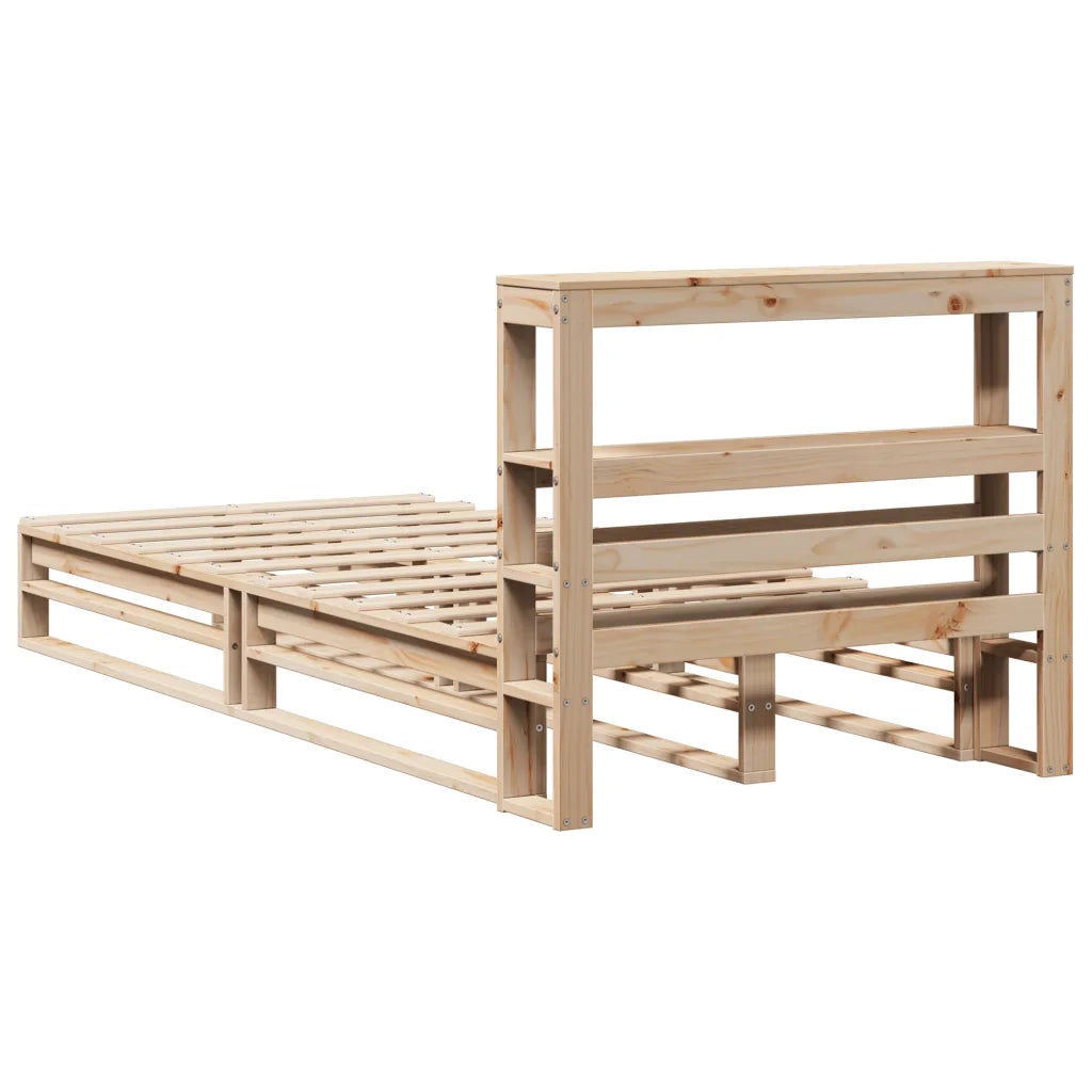 Letto senza Materasso-Struttura Letto 90x190 cm in Legno Massello di Pino 372020