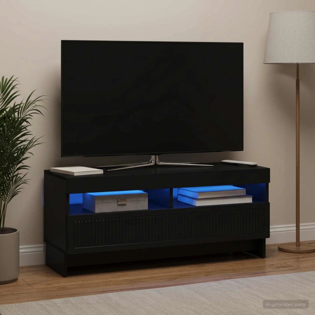 Mobile TV LED EDE 100 x 35 x 43 cm Nero Legno ingegnerizzato 896106