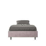 BS COM Letto una piazza e mezza contenitore imbottito 130x210 microfibra glicine