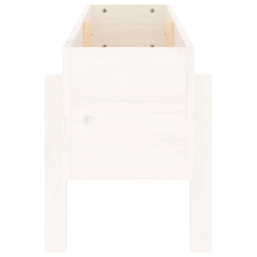 Aiuola rialzata 101 x 30 x 38 cm spazio decorativo moderno in legno di pino bianco 02_0048497