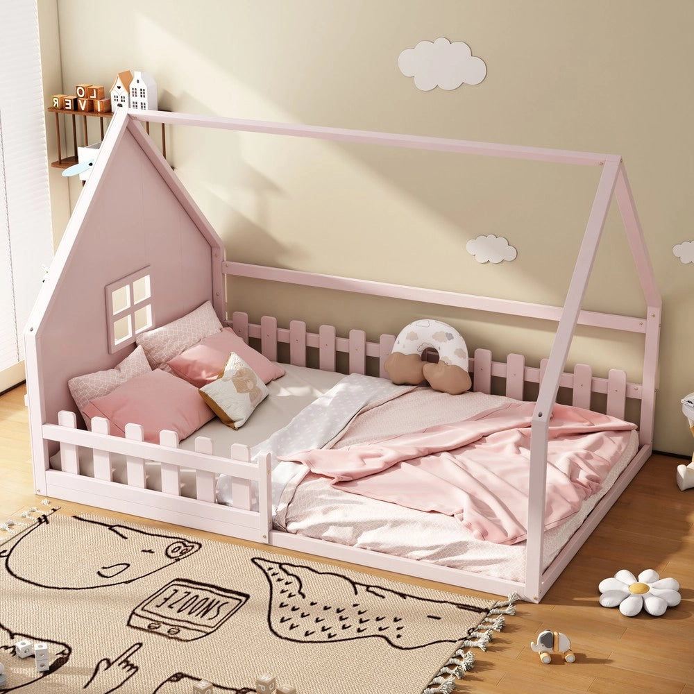 Letto Singolo per Bambini con Sponde ¨C MINIMAL ¨C Pino Rosa 140x200