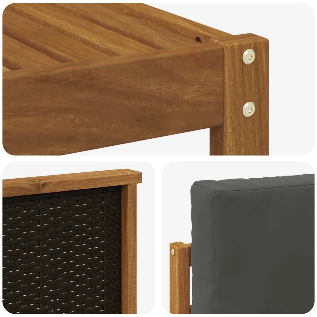 Set di divani da esterno 11 pz Naturale e Antracite 3385583