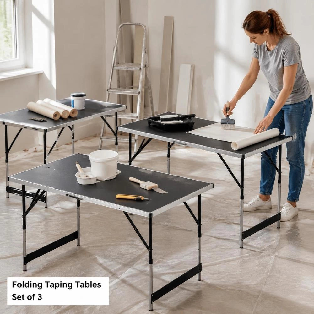 Wallpapering Tables 3 Pcs. Foldable, Height-adjustable
