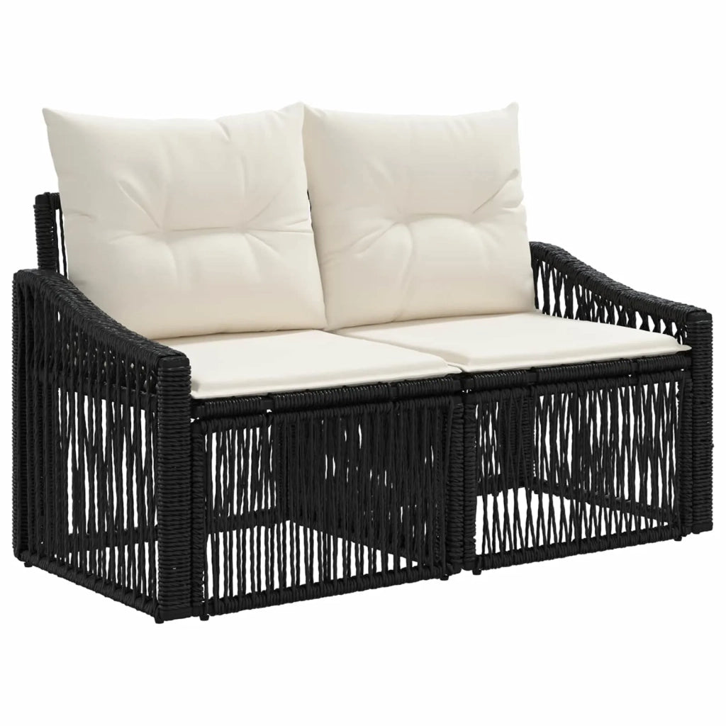 Set Divano da Giardino 10 pz Nero polyrattan 3436030