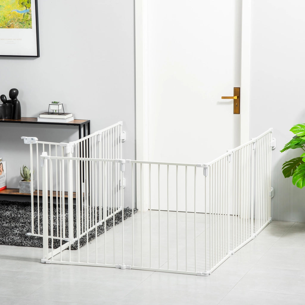 Recinto per cani 8 pezzi pieghevole ¨C Minimal ¨C 60x76 cm bianco