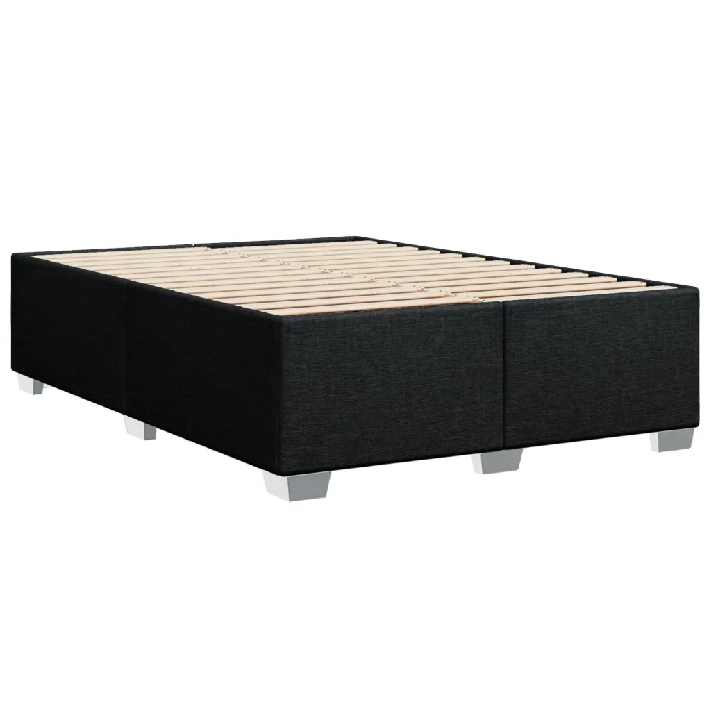 Letto matrimoniale | Letto per adulti | Giroletto senza Materasso Nero 140x190 cm in Tessuto